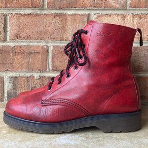 very rare vtg 80s dr. martens MIE ankle boots with classic DMs soles